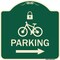 Signmission Parking W/ Lock Cycle & Right Arrow Heavy-Gauge Aluminum Architectural Sign, 18" x 18", G-1818-23473 A-DES-G-1818-23473 - alternate 1